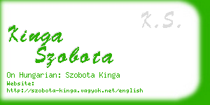 kinga szobota business card